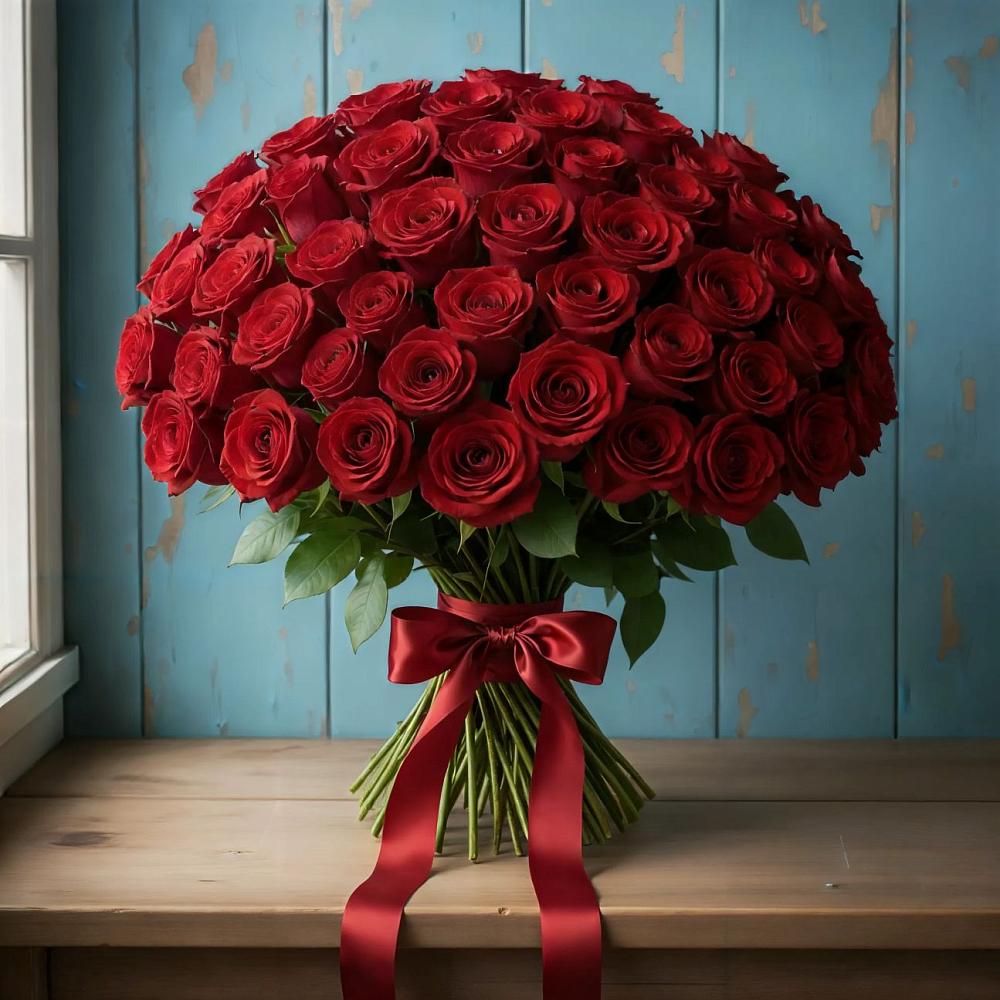 Букет Красные розы Блэк Меджик в Марках