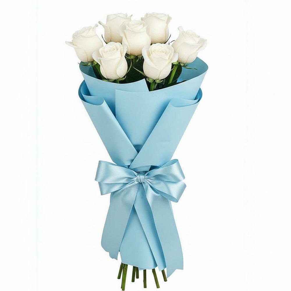 Букет 7 белых роз Проуд в Марках