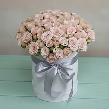 Цветочная композиция из Розы в шляпной коробке в Марках