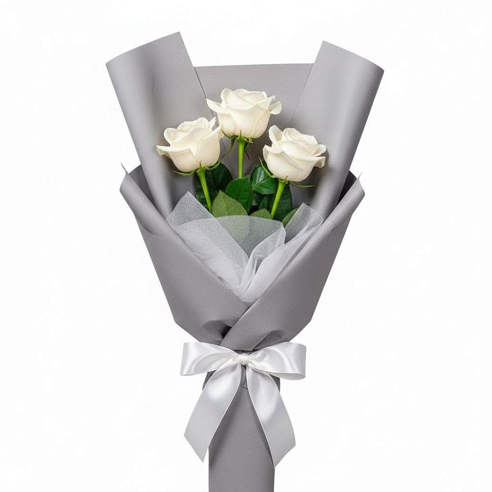 Букет 3 белые розы в Марках
