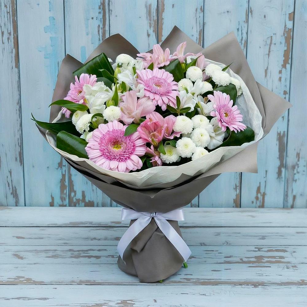 Букет цветов из: Герберы, Альстромерии и Хризантемы в Марках