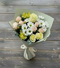 Букет цветов из:  Альстромерии, Розы и Хризантемы в Марках